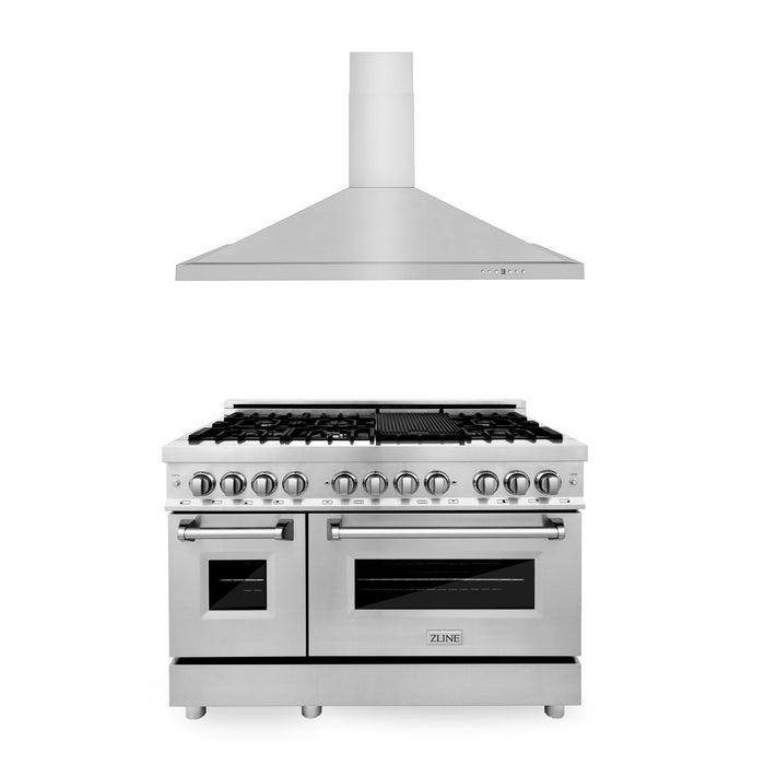 ZLINE 48" Bundle, Range RA48 & Wall Range Hood KB-48, 2KP-RAWMRH48