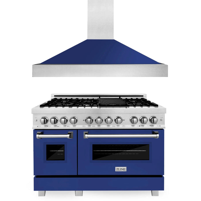ZLINE 48" Bundle Range RAS-BG-48 & Range Hood 8654BG-48, 2KP-RASBGRH48