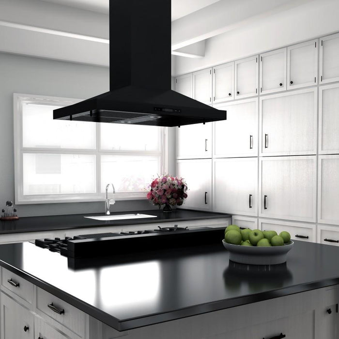 ZLINE 48" Ceramic Rangetop in Black Stainless with 7 Gas Burners, RTB-48