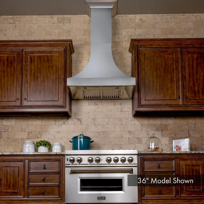ZLINE 48" Designer Snow Stainless Finish Wall Range Hood, 8632S-48