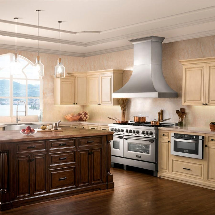 ZLINE 48" Dual Fuel Snow Stainless Range, Snow Stainless Door, RAS-SN-48