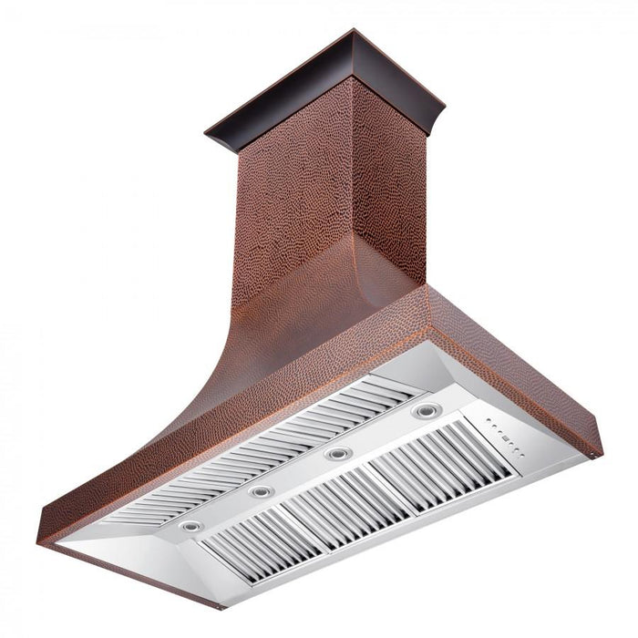 ZLINE 48" Hand-Hammered Copper Finish Wall Range Hood, 8632H-48
