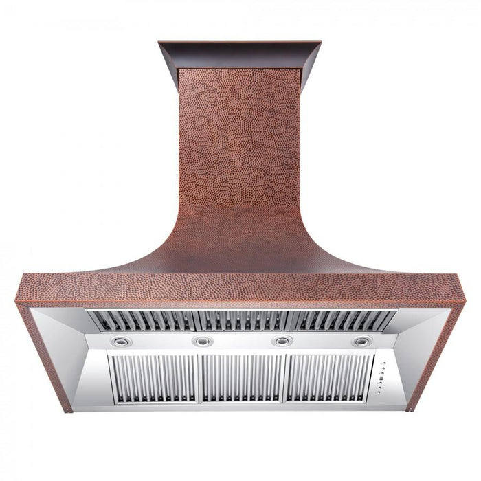 ZLINE 48" Hand-Hammered Copper Finish Wall Range Hood, 8632H-48