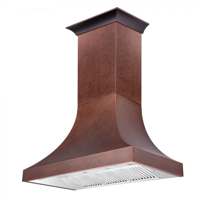 ZLINE 48" Hand-Hammered Copper Finish Wall Range Hood, 8632H-48