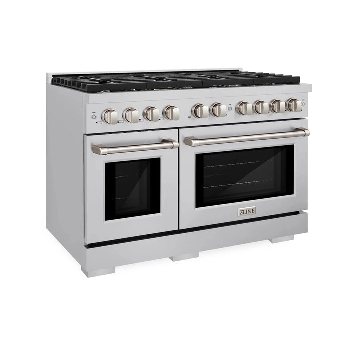 ZLINE 48 in. 8 Burner Double Oven Gas Range, Stainless Steel, SGR48