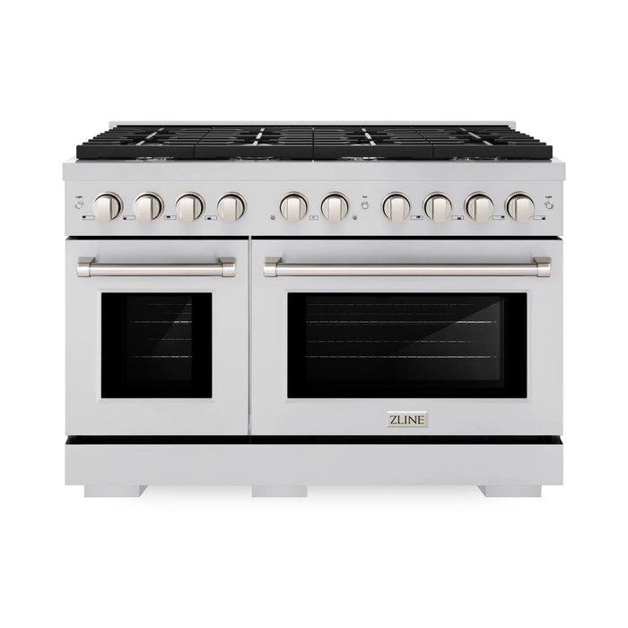 ZLINE 48 in. 8 Burner Double Oven Gas Range, Stainless Steel, SGR48