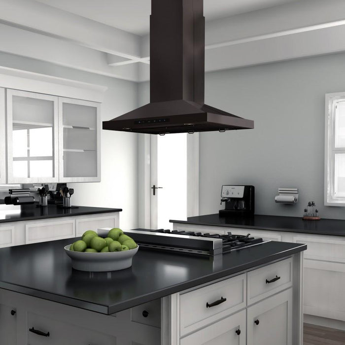 ZLINE 48" Island Range Hood in Black Stainless Steel, BSGL2iN-48