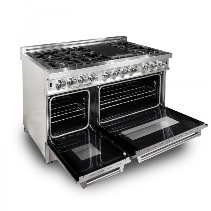 ZLINE 48" Professional Dual Fuel Range with Snow Finish Door, RA-SN-48