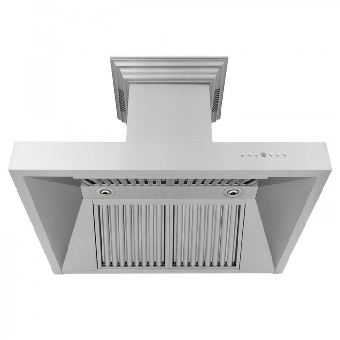 ZLINE 48" Professional Wall Range Hood, Built-in CrownSound® Bluetooth Speakers, 697CRN-BT-48