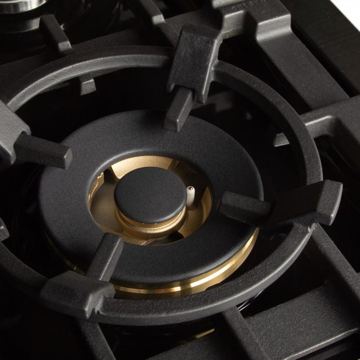 ZLINE 48" Rangetop, Black Stainless, Brass Burners, RTB-BR-48
