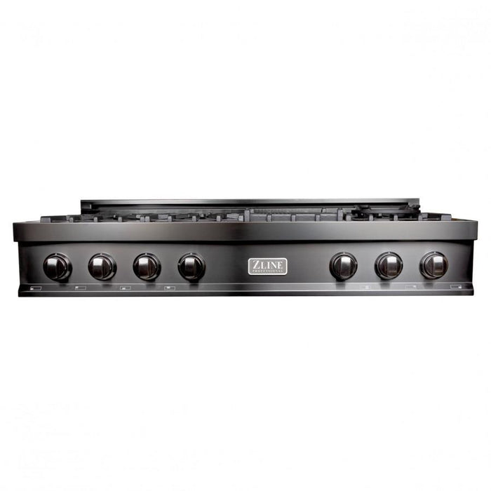 ZLINE 48" Rangetop, Black Stainless, Brass Burners, RTB-BR-48