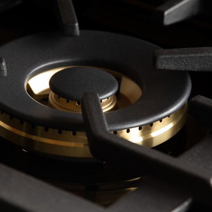 ZLINE 48" Rangetop, Black Stainless, Brass Burners, RTB-BR-48