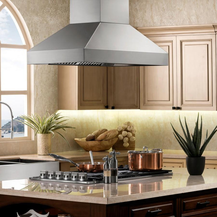 ZLINE 48" Remote Dual Blower Stainless Island Range Hood, 597i-RD-48