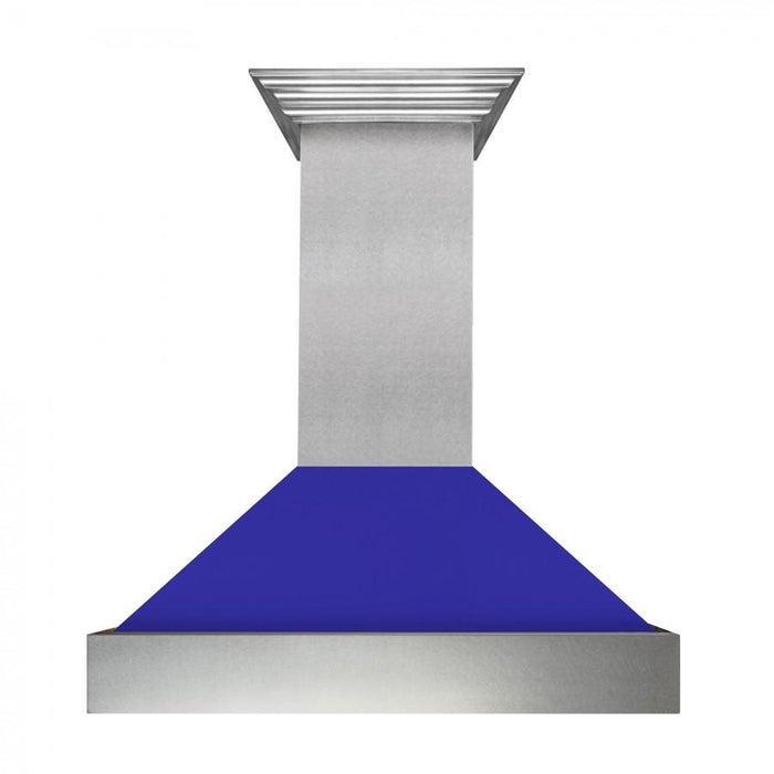 ZLINE 48" Snow Finish Wall Range Hood, Blue Matte Shell, 8654BM-48
