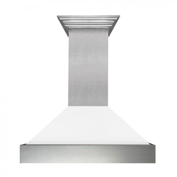 ZLINE 48" Snow Finish Wall Range Hood, White Matte Shell, 8654WM-48