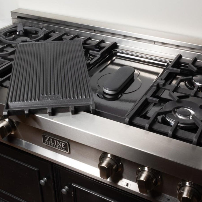 ZLINE 48" Stainless Steel 6.0 cu.ft. 7 Gas Burner/Electric Oven Range with Griddle RA48