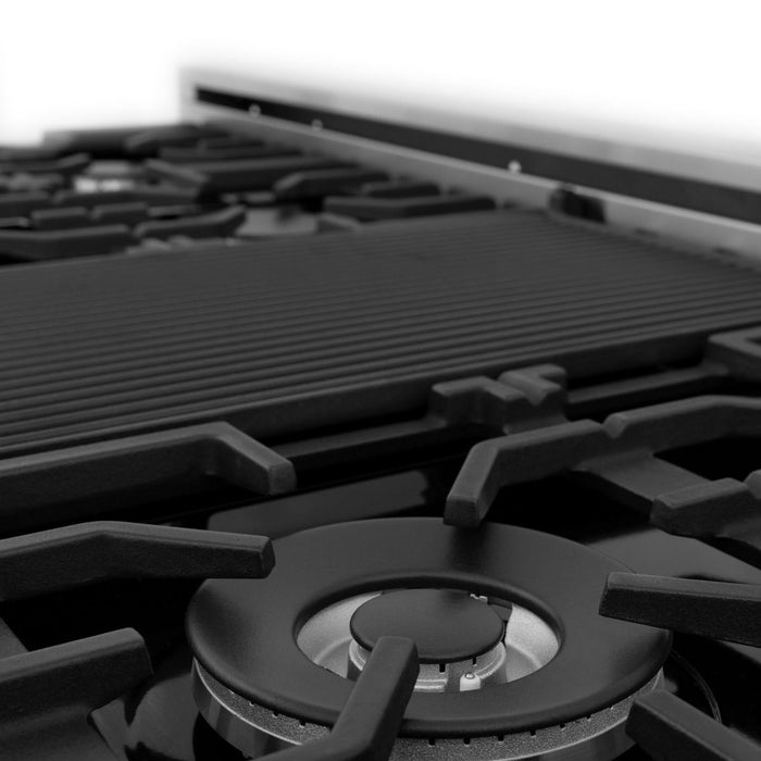 ZLINE 48" Stainless Steel 6.0 cu.ft. 7 Gas Burner/Electric Oven Range with Griddle RA48