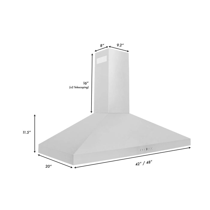 ZLINE 48" Stainless Steel Wall Range Hood,KL3-48