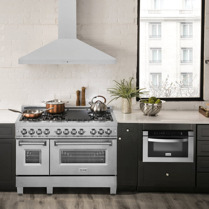 ZLINE 48" Wall Mount Range Hood in DuraSnow Stainless Steel, 8KF2S-48