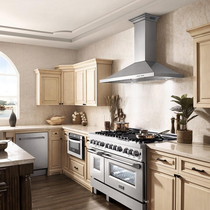 ZLINE 48" Wall Range Hood, Built-in CrownSound® Bluetooth Speakers, KBCRN-BT-48