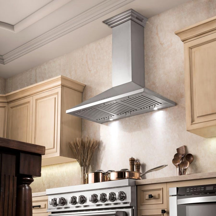 ZLINE 48" Wall Range Hood, Built-in CrownSound® Bluetooth Speakers, KL2CRN-BT-48