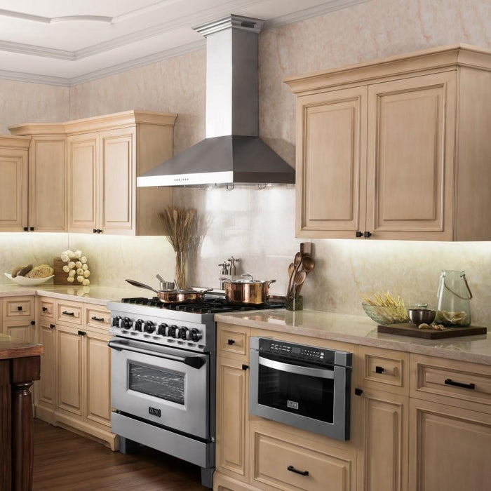 ZLINE 48" Wall Range Hood, Built-in CrownSound® Bluetooth Speakers, KL3CRN-BT-48