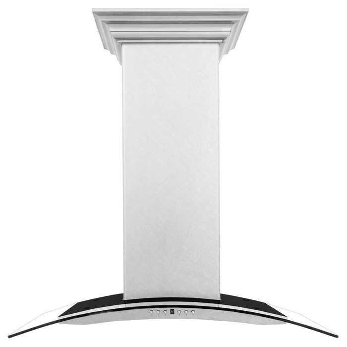 ZLINE 48" Wall Range Hood, Snow Finish Stainless & Glass, 8KN4S-48
