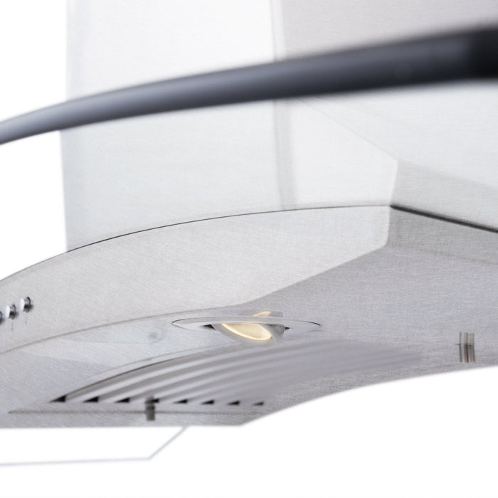 ZLINE 48" Wall Range Hood, Snow Finish Stainless & Glass, 8KN4S-48