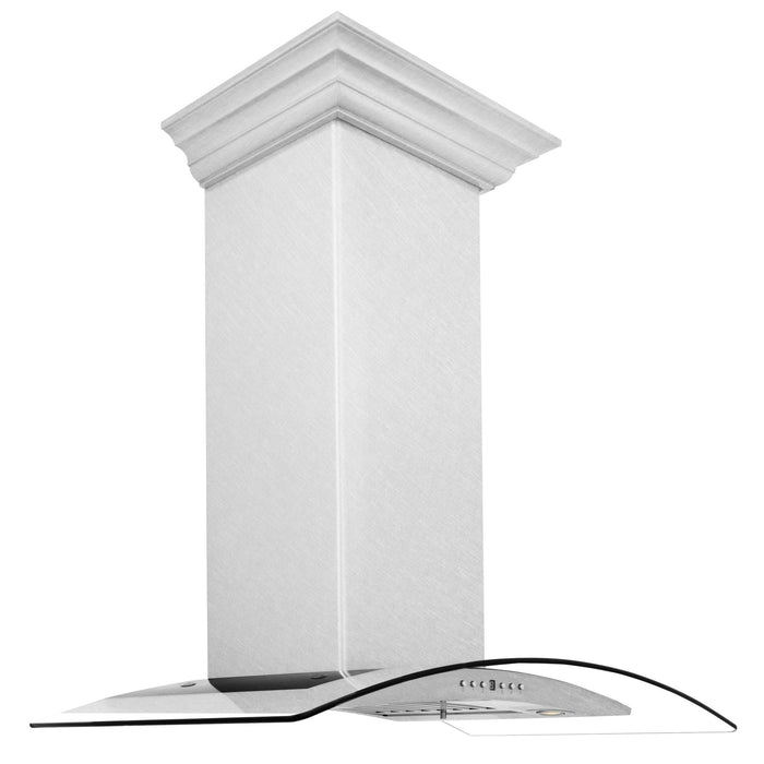 ZLINE 48" Wall Range Hood, Snow Finish Stainless & Glass, 8KN4S-48
