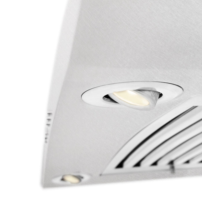 ZLINE 48" Wall Range Hood, Snow Finish Stainless & Glass, 8KN4S-48