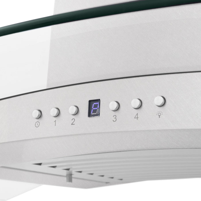 ZLINE 48" Wall Range Hood, Snow Finish Stainless & Glass, 8KN4S-48