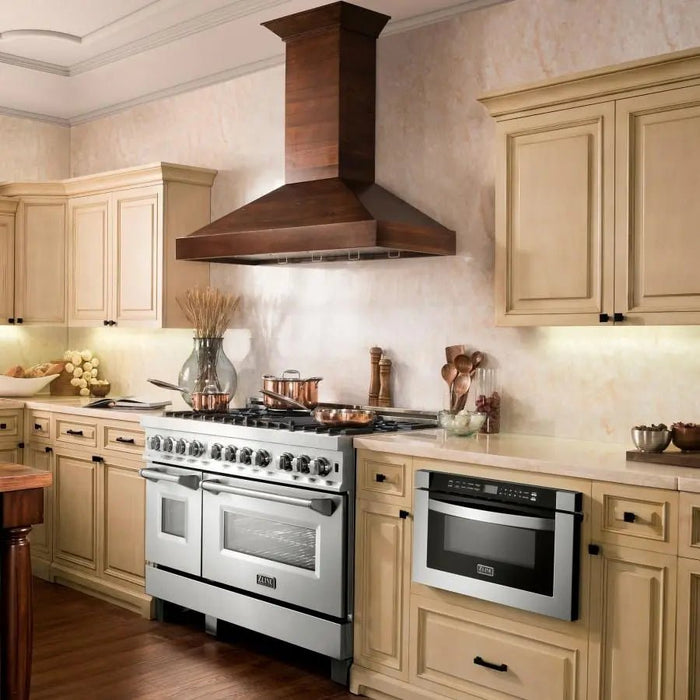 ZLINE 48" Wooden Wall Range Hood in Walnut,  KBRR-48