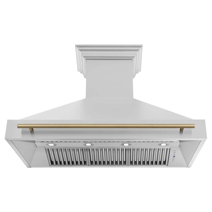 ZLINE 48"Stainless Steel Range Hood, White Matte Shell, 8654STZ-48-CB