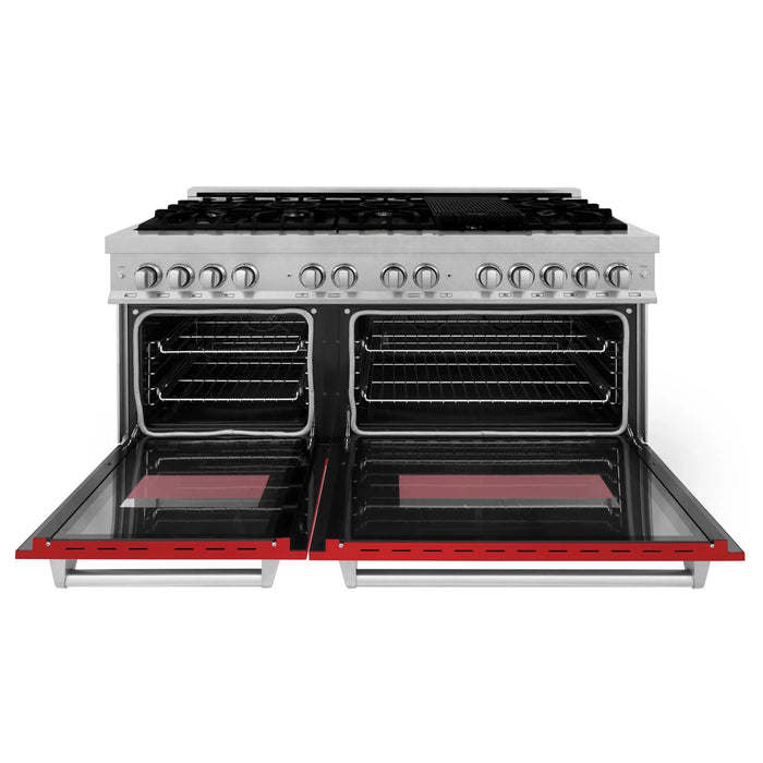 ZLINE 60" 7.4 cu. ft. Dual Fuel Range with Gas Stove and Electric Oven in Fingerprint Resistant Stainless Steel, RAS-RM-60