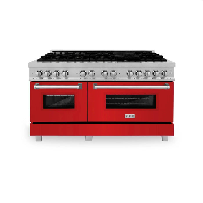 ZLINE 60" 7.4 cu. ft. Dual Fuel Range with Gas Stove and Electric Oven in Fingerprint Resistant Stainless Steel, RAS-RM-60