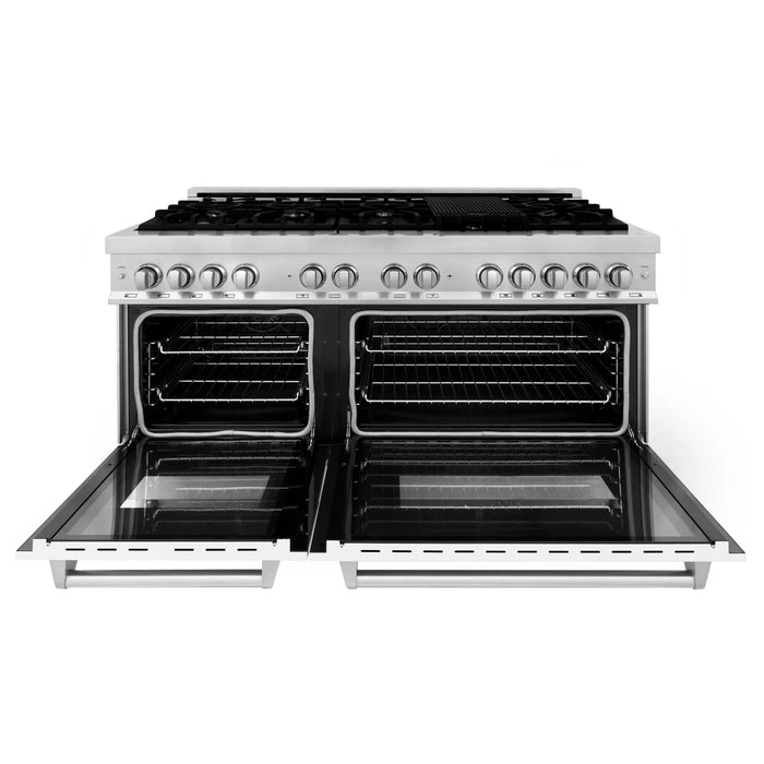ZLINE 60" 7.4 cu. ft. Dual Fuel Range with Gas Stove and Electric Oven in Stainless Steel and White Matte Door, RA-WM-60