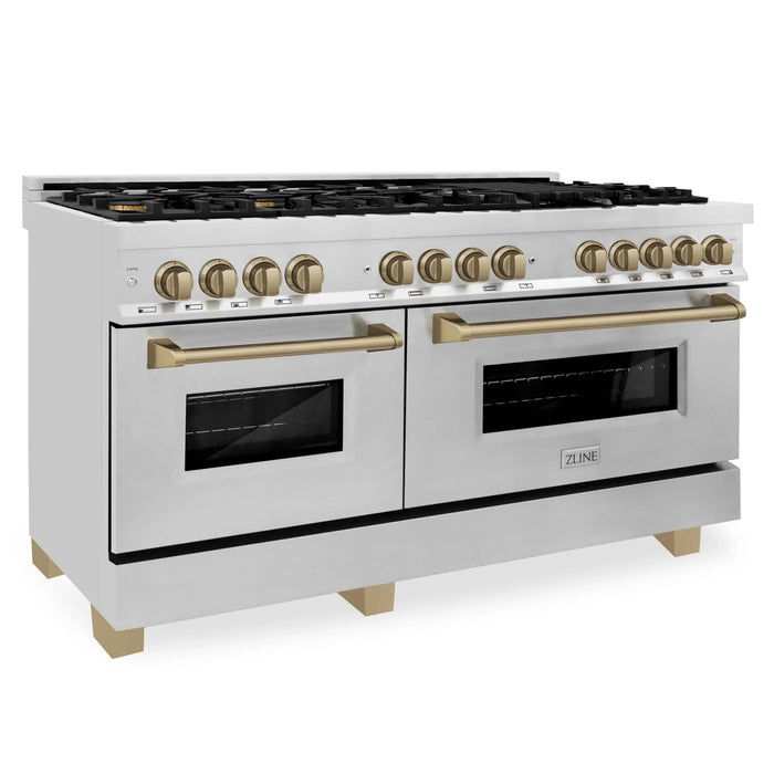 ZLINE 60" Autograph Edition, 7.4 cu. ft. Dual Fuel Range, RAZ-60-G