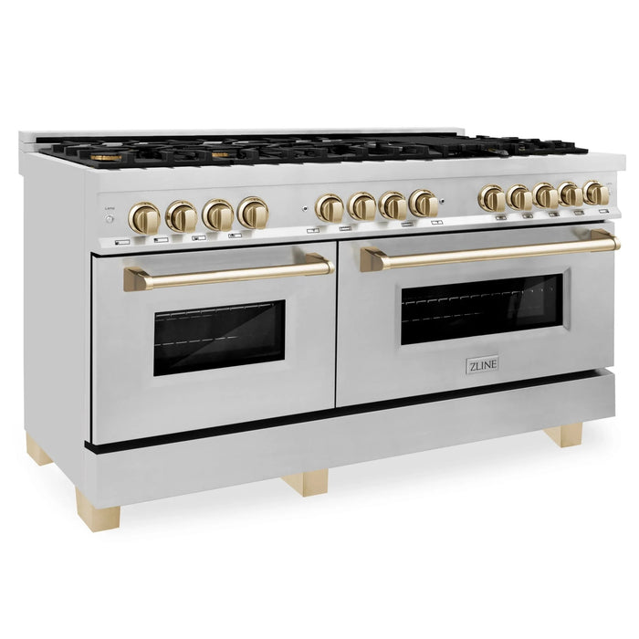 ZLINE 60" Autograph Edition, 7.4 cu. ft. Dual Fuel Range, RAZ-60-G
