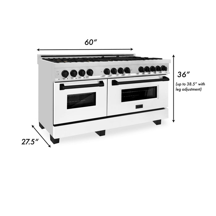 ZLINE 60" Autograph Edition, 7.4 cu. ft. Dual Fuel Range, RAZ-WM-60-MB