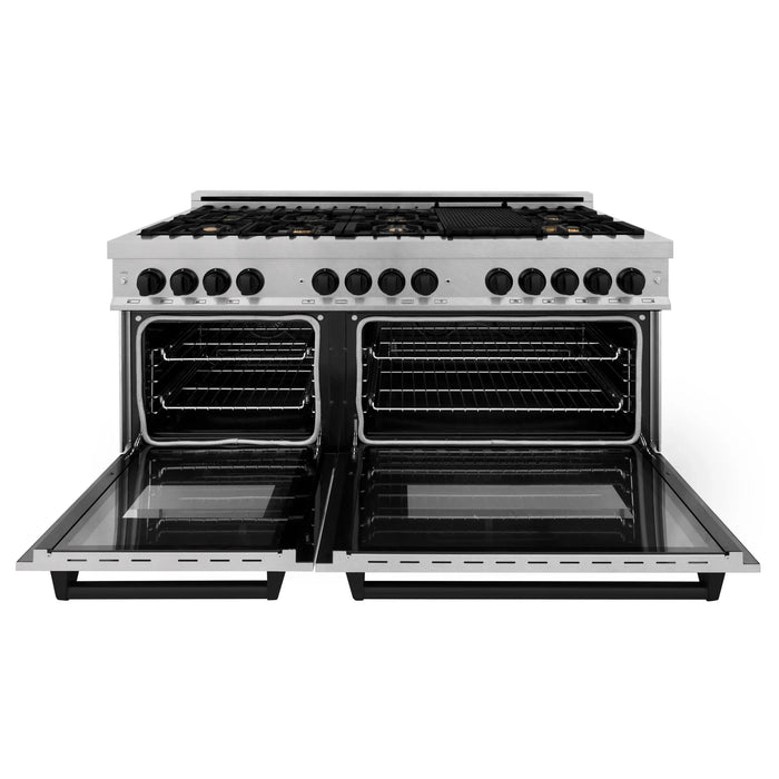 ZLINE 60" Autograph Edition Dual Fuel Range, DuraSnow, RASZ-SN-60-MB