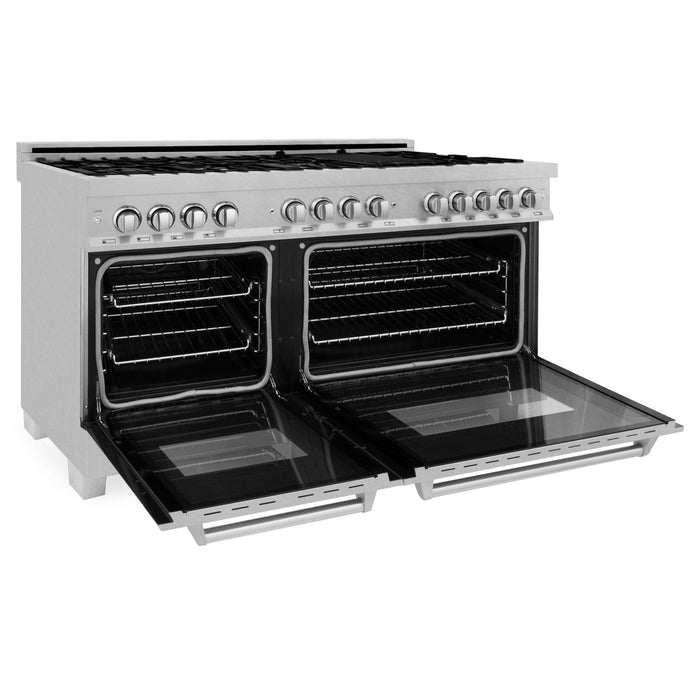 ZLINE 60" Dual Fuel Range, DuraSnow Stainless, RAS-SN-60