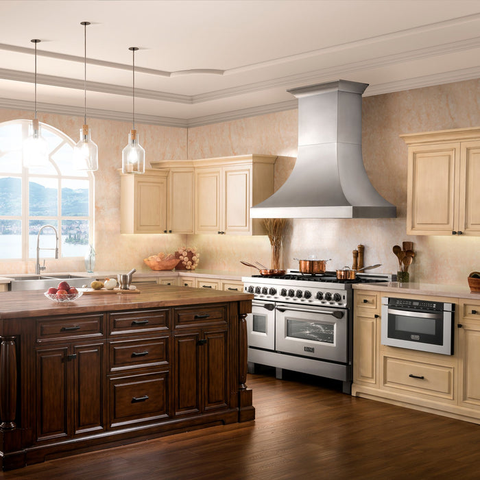 ZLINE 60" Dual Fuel Range, Snow Stainless, Brass Burners, RAS-SN-BR-60