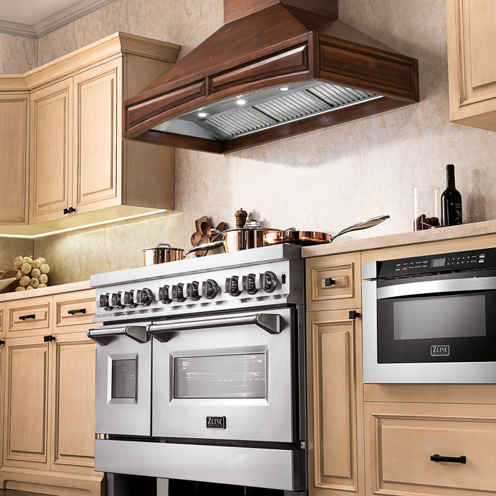 ZLINE 60" Dual Fuel Range, Snow Stainless, Brass Burners, RAS-SN-BR-60