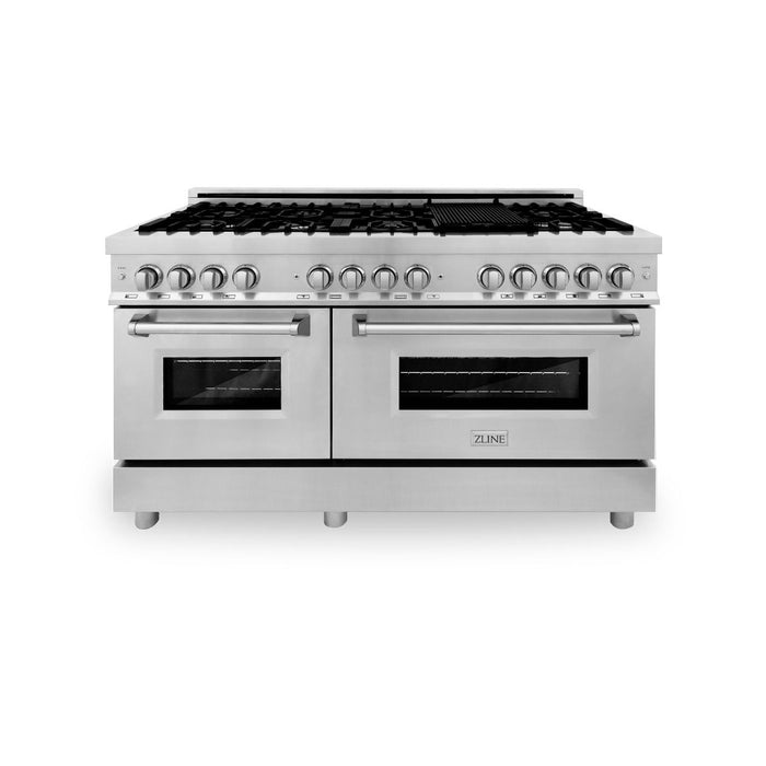 ZLINE 60" Professional Dual Fuel Range In Stainless Steel, RA60