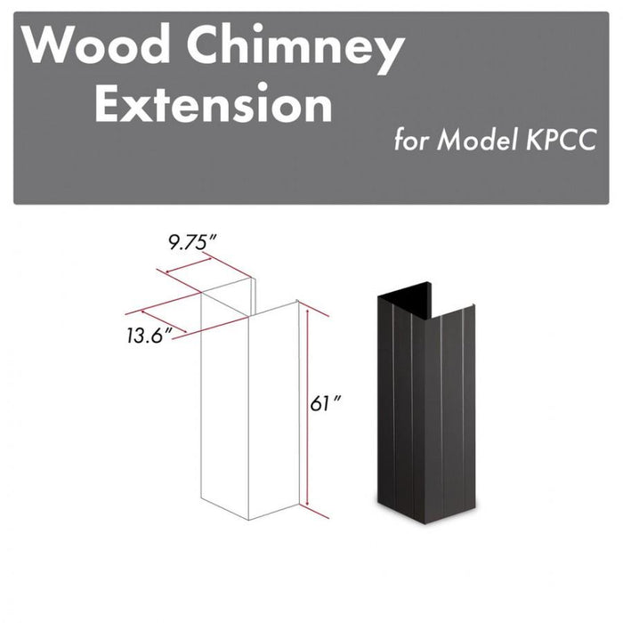 ZLINE 61" Wooden Chimney Extension for Ceilings up to 12', KPCC-E