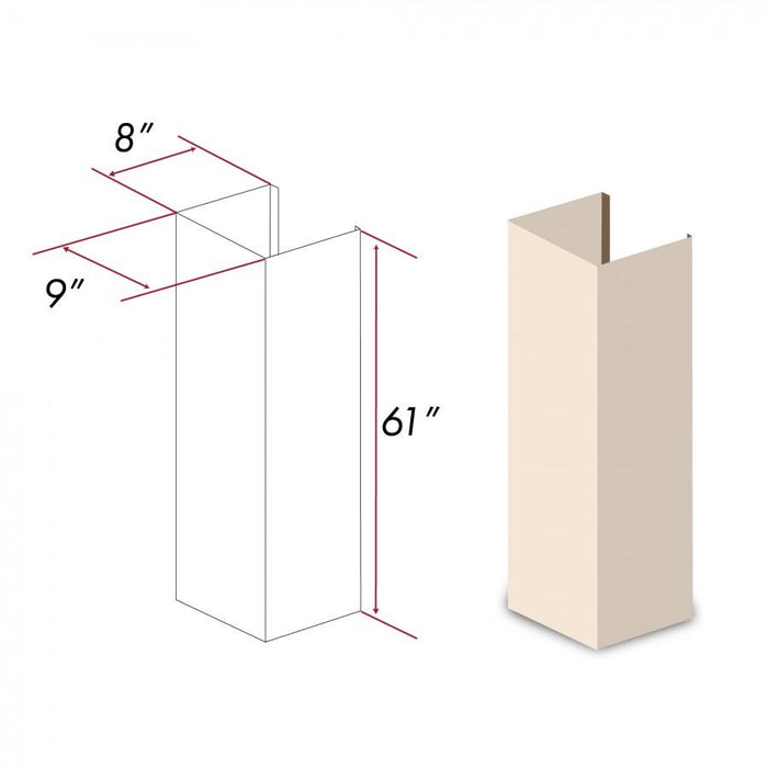 ZLINE 61" Wooden Chimney Extension for Ceilings up to 12.5', KBUF-E