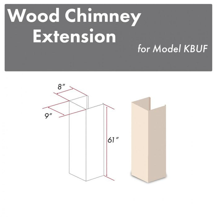 ZLINE 61" Wooden Chimney Extension for Ceilings up to 12.5', KBUF-E