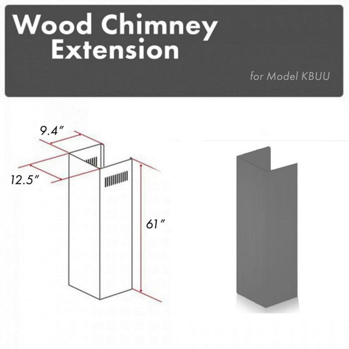 ZLINE 61" Wooden Chimney Extension for Ceilings up to 12.5', KBUU-E