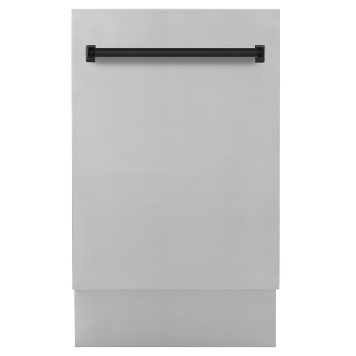 ZLINE Autograph 18" Dishwasher Stainless Door, Black DWVZ-304-18-MB