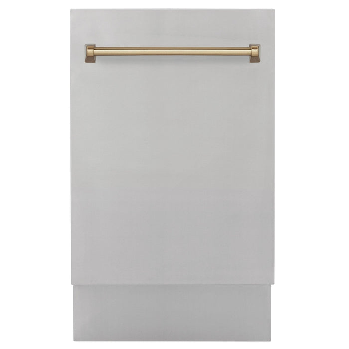 ZLINE Autograph 18" Dishwasher Stainless Door, Gold DWVZ-304-18-CB